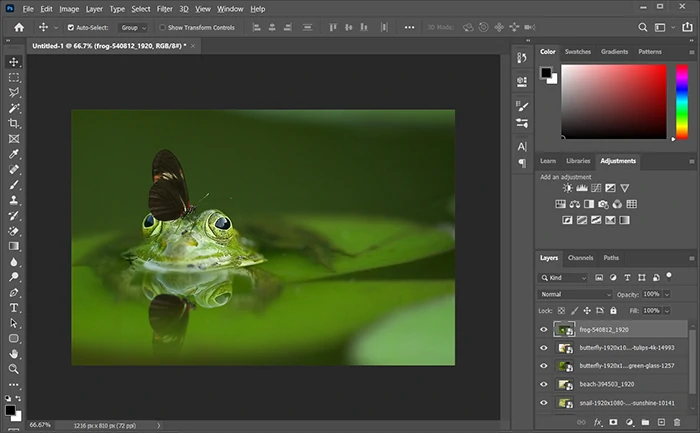 مقایسه Adobe XD با Photoshop - محیط فوتوشاپ