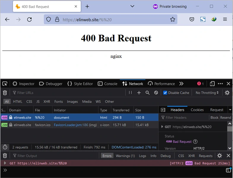 اشکال در URL و بروز خطای HTTP 400 Bad Request